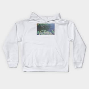 Water Lilies, Reflections of Tall Grass - Claude Monet Kids Hoodie